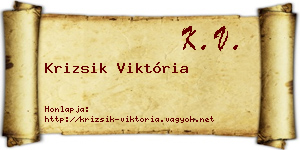 Krizsik Viktória névjegykártya